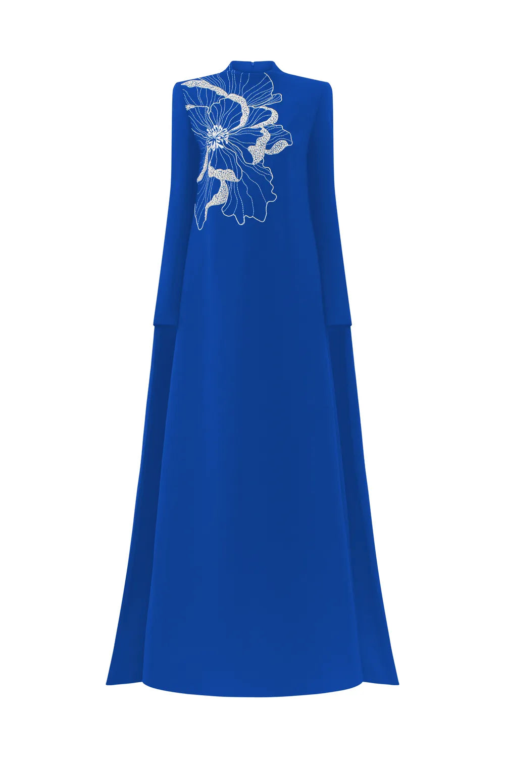 High Neck Long Back Flap Dress